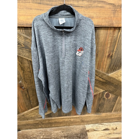 University of Georgia Bulldogs Men's Quarter Zip Pullover  Gray, 2XL - Picture 1 of 3